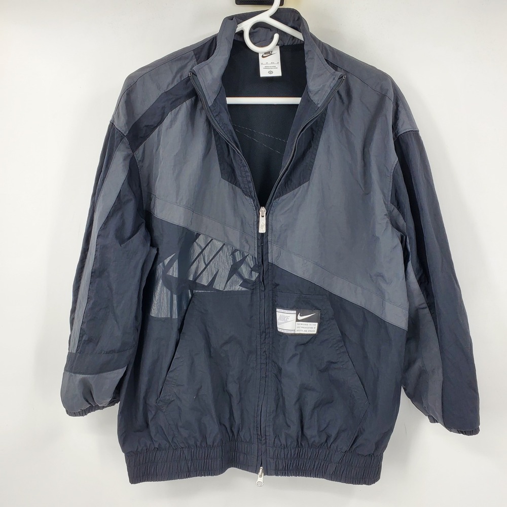 Nike Womens Colorblock Windbreaker Windrunner Jacket Grey Black XS Streetwear